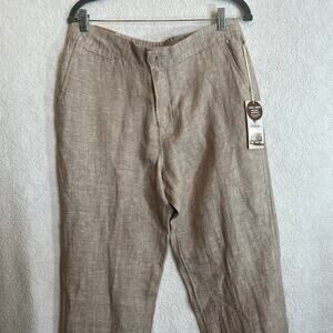 NEW Panama Jack 100% Linen casual tan pants with tags size M spring summer